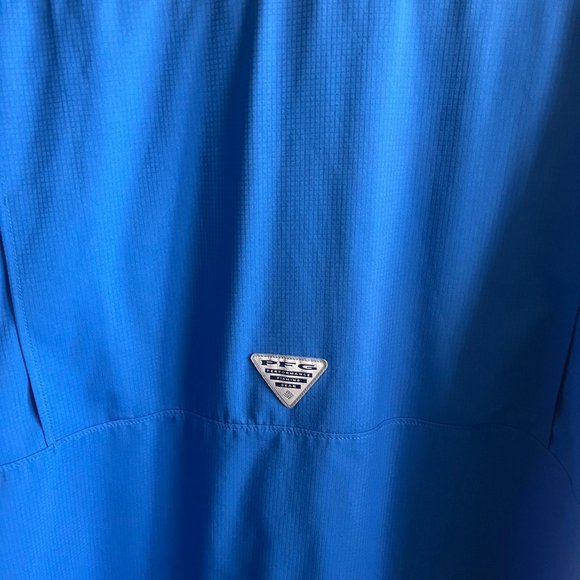 NWOT Columbia Men's PFG Low Drag Offshore Blue Short Sleeve Shirt Size M - Picture 9 of 11